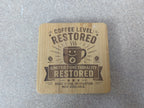 Coffee Level Coaster — Double-Sided Funny Bamboo Coaster