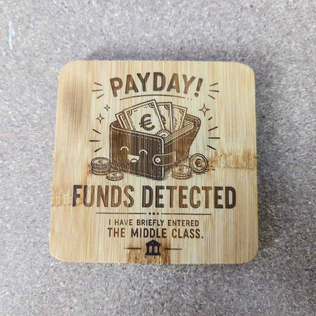 Payday 2-Pack Coaster Set — Funny Bamboo Coasters