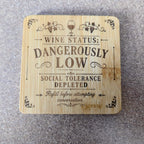 Wine Shtatus Coaster — Double-Sided Funny Bamboo Coaster